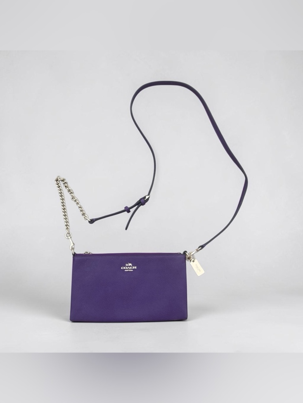 Coach Purple Crossbody Wristlet - Saffiano Leather